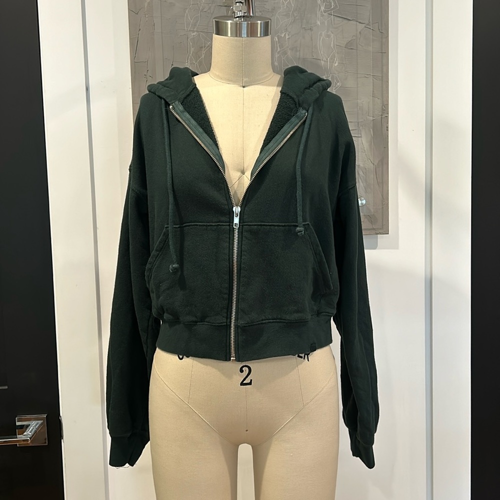 SET Active Dark Green Zip-Up Jacket - cropped